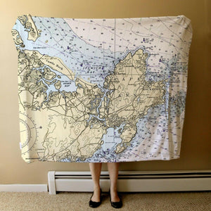 Nautical Chart Blanket, Locations in Massachusetts