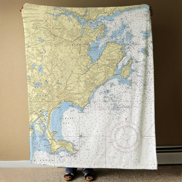Nautical Chart Blanket, Locations in Massachusetts
