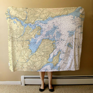 Nautical Chart Blanket, Locations in Massachusetts