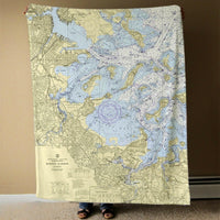 Thumbnail for Nautical Chart Blanket, Locations in Massachusetts