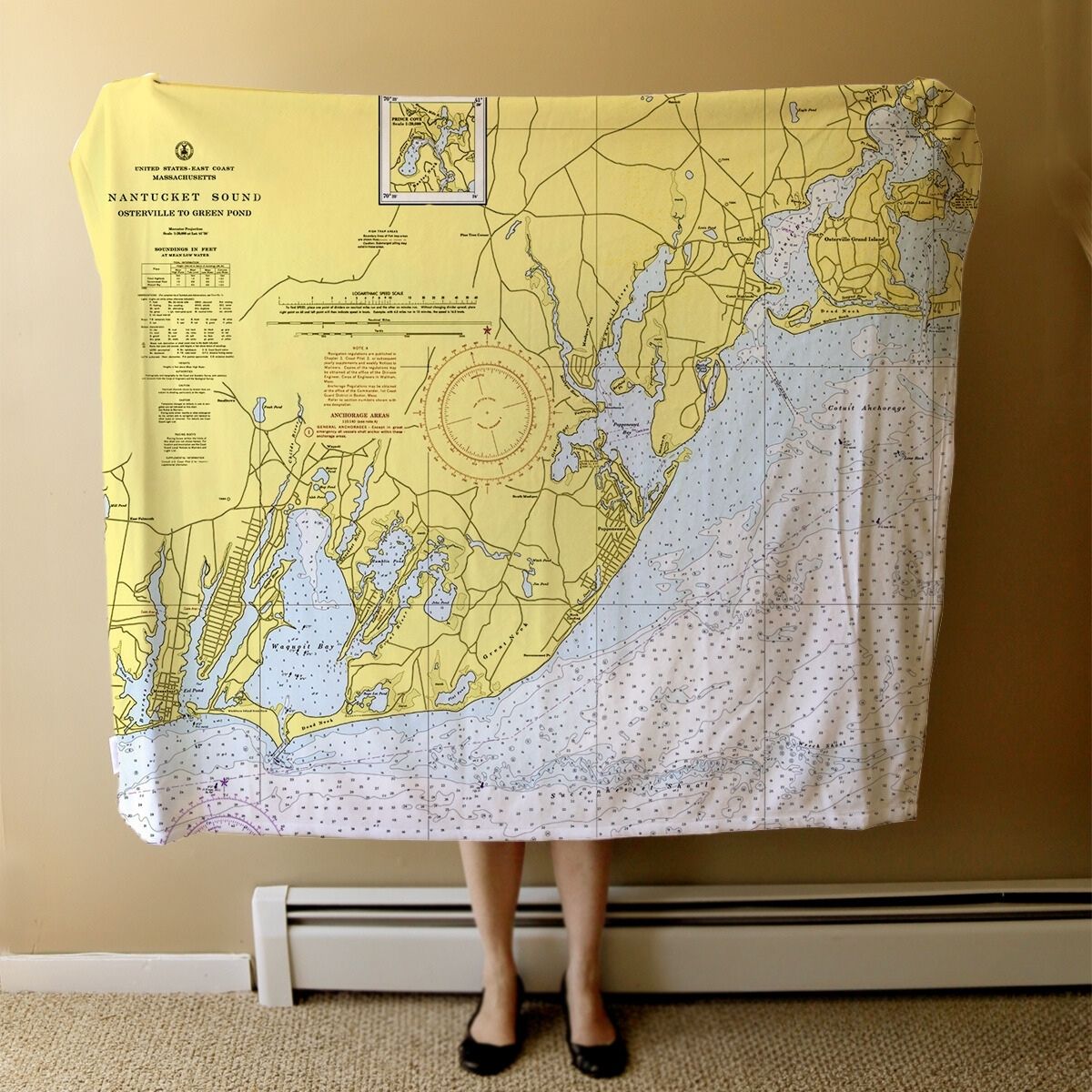 Nautical Chart Blanket, Locations in Massachusetts