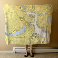 Thumbnail for Nautical Chart Blanket, Locations in Massachusetts