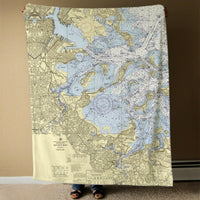 Thumbnail for Nautical Chart Blanket, Locations in Massachusetts