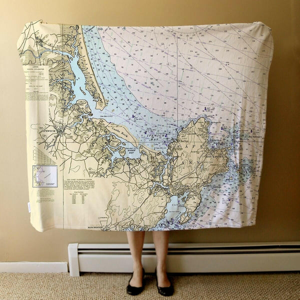 Nautical Chart Blanket, Locations in Massachusetts