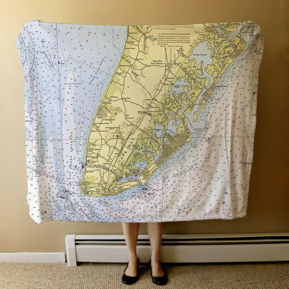 Nautical Chart Blanket, Locations in New Jersey