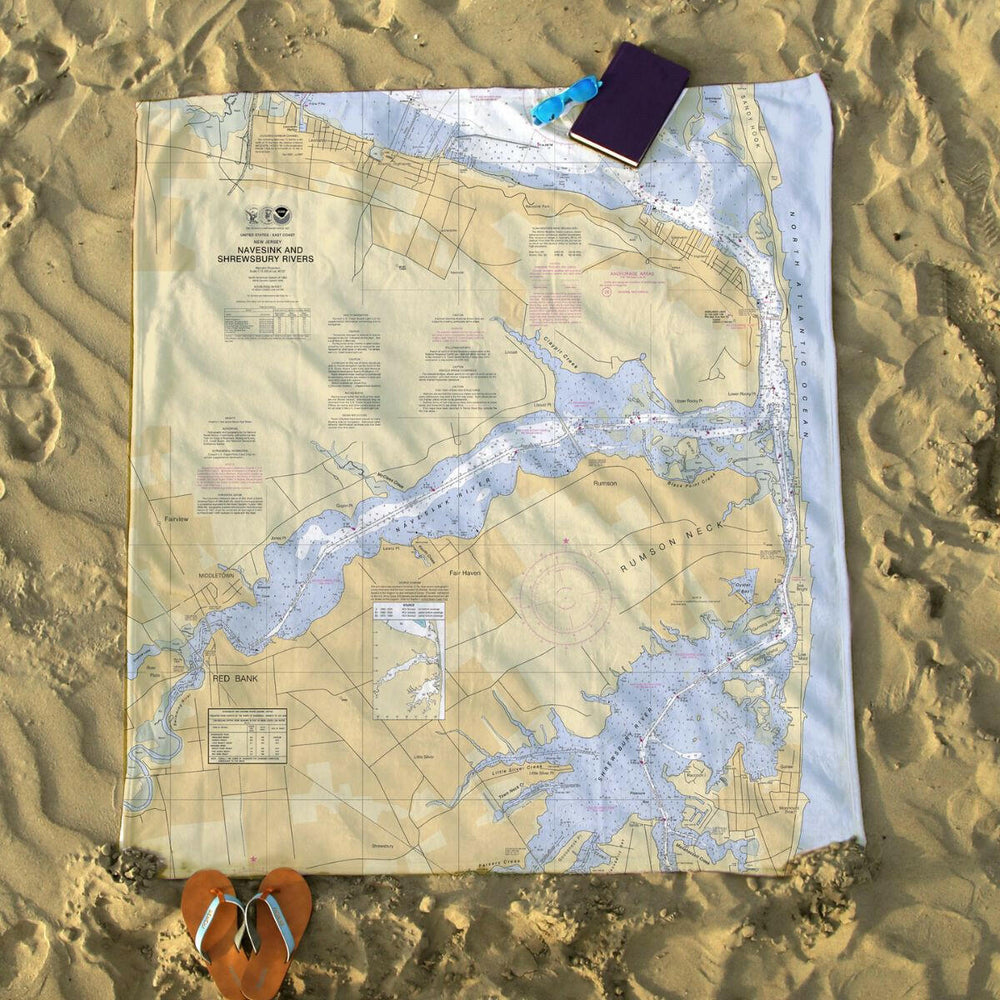 Nautical Chart Blanket, Locations in New Jersey