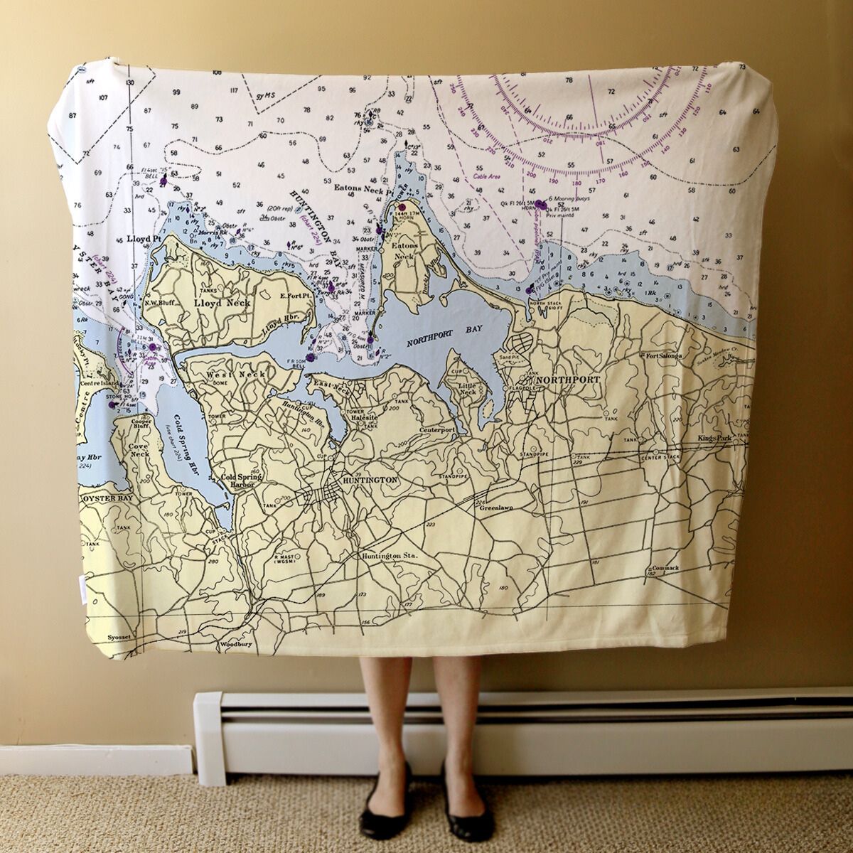 Nautical Chart Blanket, Locations in New York
