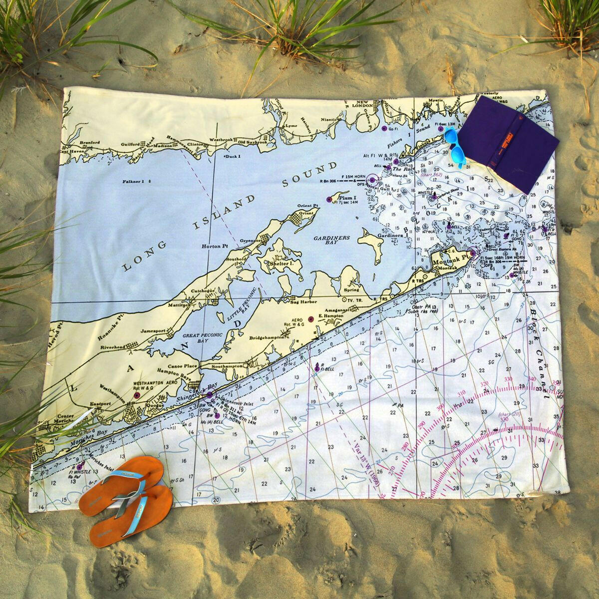 Nautical Chart Blanket, Locations in New York