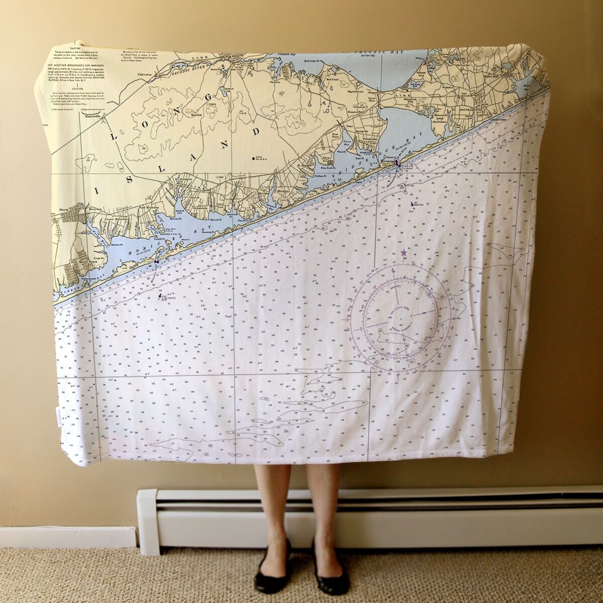 Nautical Chart Blanket, Locations in New York