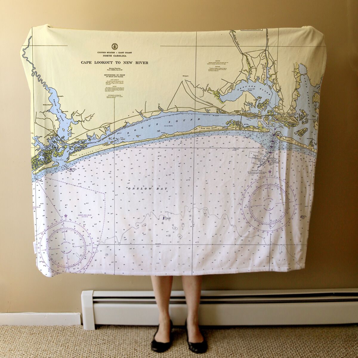 Nautical Chart Blanket, Locations in North Carolina