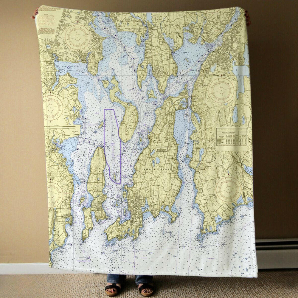 Nautical Chart Blanket, Locations in Rhode Island