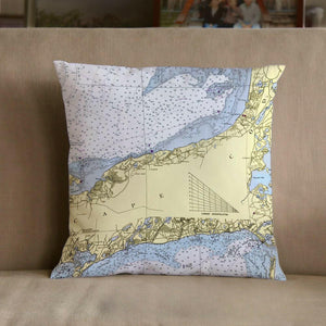 Nautical Chart Pillow, Locations in Massachusetts