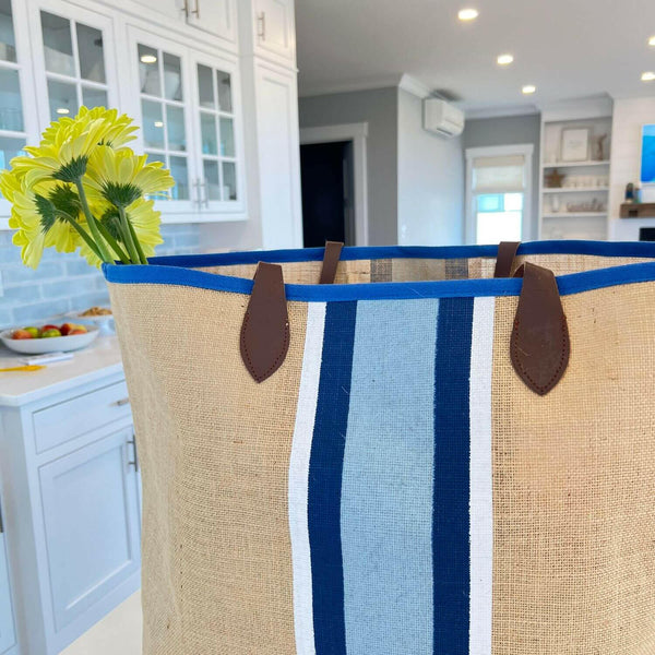 Old Port Striped Tote, Market Tote Bag
