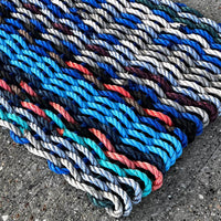 Thumbnail for Thin Stripes Premium Select Recycled Lobster Rope Doormat, 18 x 30, Close Up View