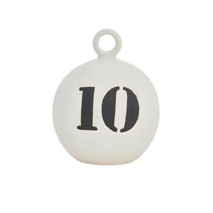 Round Ceramic Buoy Decor, White
