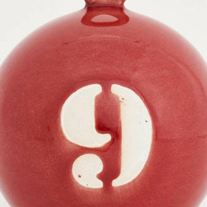 Round Ceramic Buoy Decor, Red