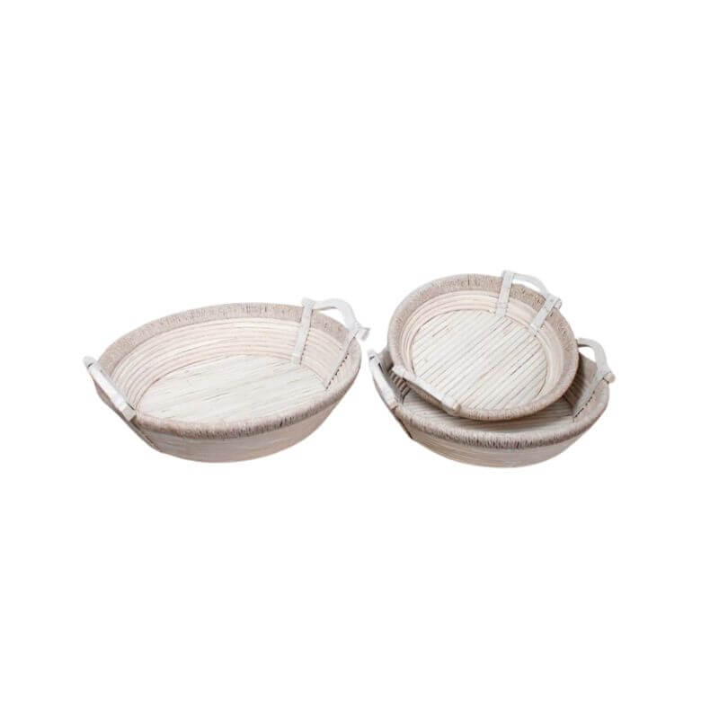 Round White La Jolla Tray