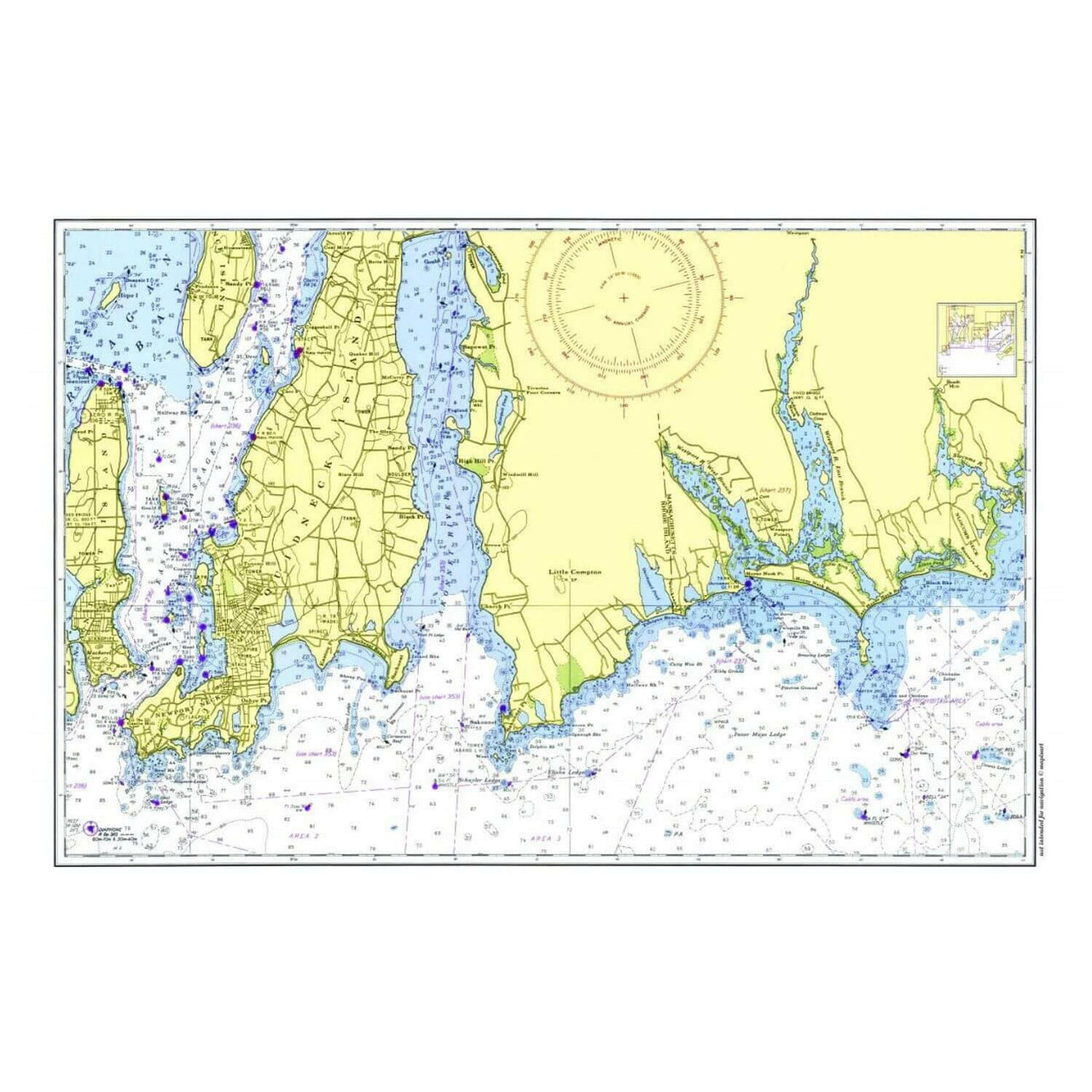 Nautical Chart Placemats, Locations in Massachusetts