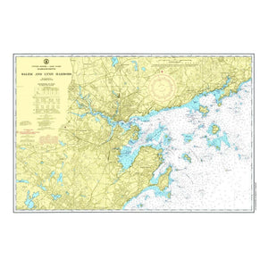 Nautical Chart Placemats, Locations in Massachusetts
