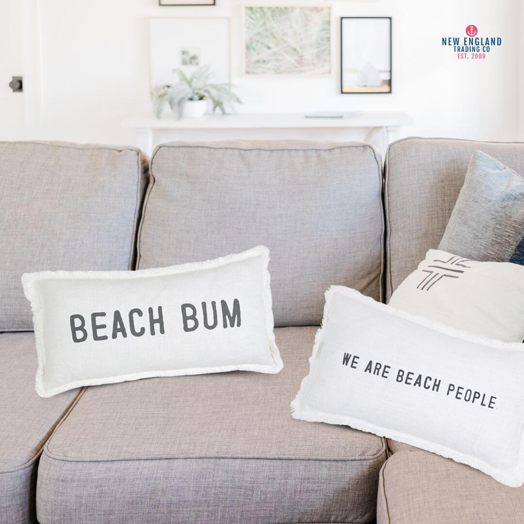 Sunkissed Cotton Beach Pillow, Beach Bum & We Are Beach People