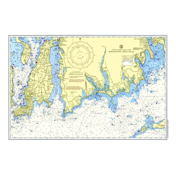 Nautical Chart Placemats, Locations in Massachusetts