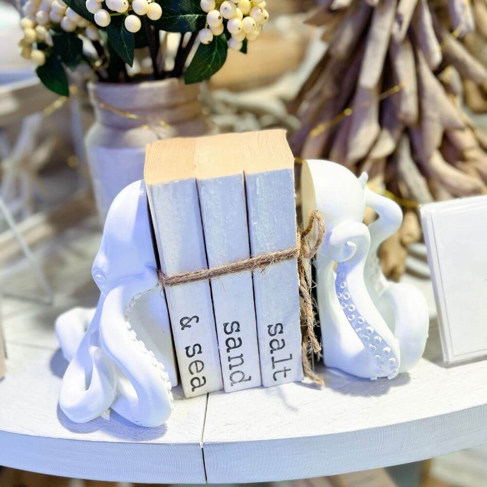 Salt, Sand & Sea Hand Stamped Books Decor New England Trading Co
