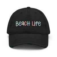 Thumbnail for Beach Life Distressed Hat, Baseball Cap  New England Trading Co Black  