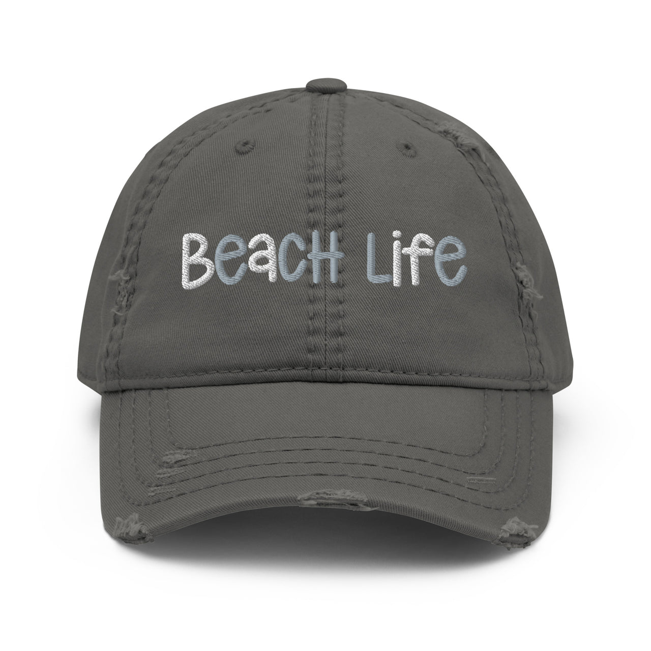 Beach Life Distressed Cap  New England Trading Co Charcoal Grey  