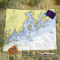Thumbnail for Nautical Chart Blankets, Maine Coastal Maps