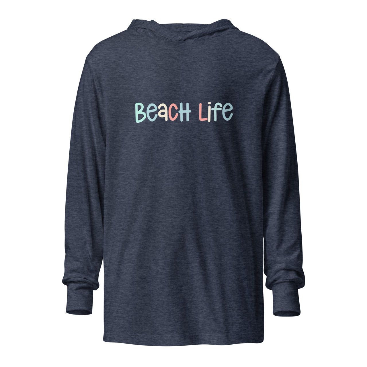 Beach Life Hooded Long Sleeve Tee, Unisex  New England Trading Co XS  
