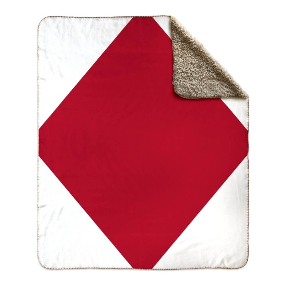 Nautical Signal Flag Fleece Sherpa Blanket, Choose A-Z Blankets The New England Trading Company F  