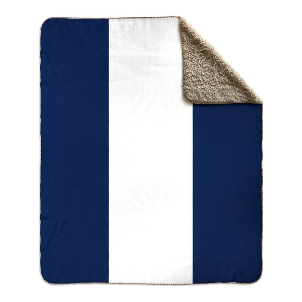 Nautical Signal Flag Fleece Sherpa Blanket, Choose A-Z Blankets The New England Trading Company J  
