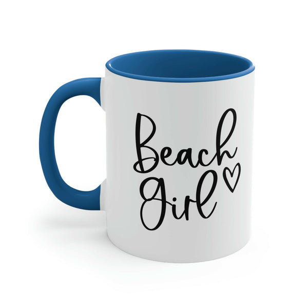Beach Girl Ceramic Coffee Mug, 5 Colors Mugs New England Trading Co Light Blue