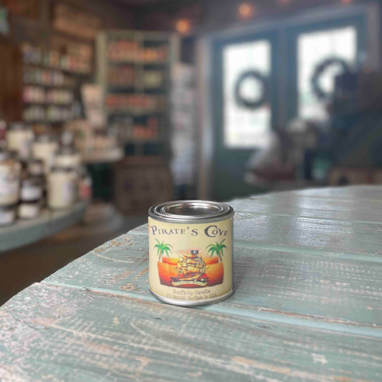 Pirates Cove Paint Can Candle- Vintage Collection Paint Can Candle Surf's Up Candle 1/4 Pint (4oz)  
