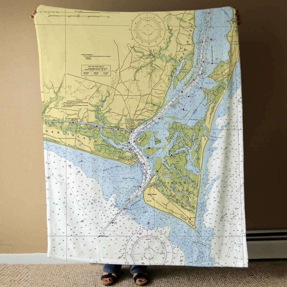 Nautical Chart Blanket, Locations in North Carolina