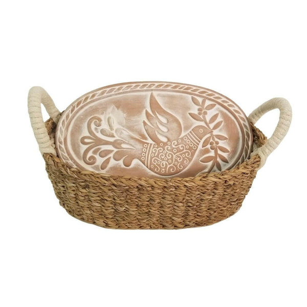 Seagrass Bread Warmer, Oval Baskets New England Trading Co