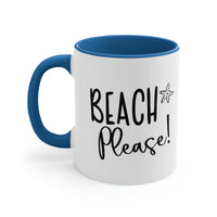 Thumbnail for BEACH Please! Ceramic Beach Coffee Mug, 5 Colors Mugs New England Trading Co Light Blue  