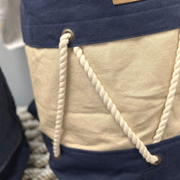 Thumbnail for Canvas Drawstring Sailor Backpack with Rope Detail Backpacks New England Trading Co   