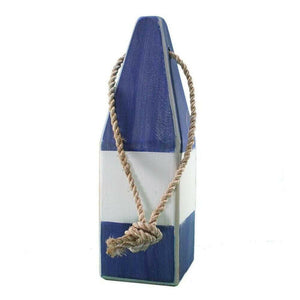 Distressed Wooden Buoy, 12" x  3.75" Decor New England Trading Co Blue, White, Blue