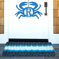 Thumbnail for Lobster Rope Doormats, Outdoor Door Mats, Wicked Good Door Mats Made in Maine, Navy, Light Blue, Seafoam, with Monogrammed Door Design