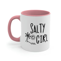 Thumbnail for Salty Girl Ceramic Beach Coffee Mug, 5 Colors Mugs New England Trading Co Pink  