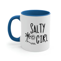 Thumbnail for Salty Girl Ceramic Beach Coffee Mug, 5 Colors Mugs New England Trading Co Light Blue  