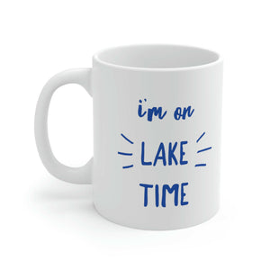 I'm On Lake Time Ceramic Beach Coffee Mug Mugs New England Trading Co