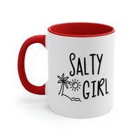 Thumbnail for Salty Girl Ceramic Beach Coffee Mug, 5 Colors Mugs New England Trading Co Red  
