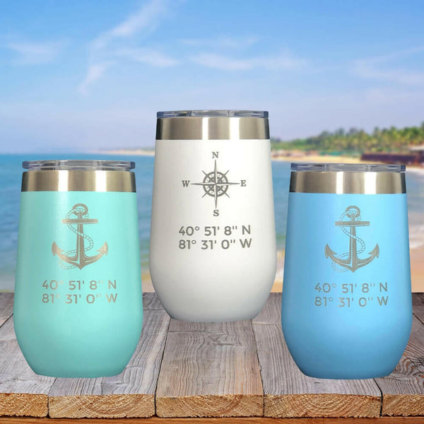 Latitude & Longitude Polar Camel Stemless Wine Tumbler Tumblers New England Trading Co