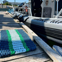 Thumbnail for Lobster Rope Doormats, Outdoor Door Mats, Wicked Good Door Mats Made in Maine, Navy, Green, Seafoam, On Dock Seaside