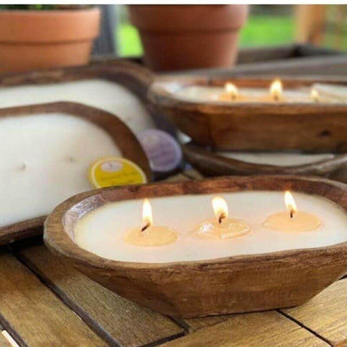 Sea Salt Candle in a Reusable Wooden Bowl Candles New England Trading Co