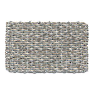 Lobster Rope Doormats, Outdoor Door Mats, Wicked Good Door Mats Made in Maine, Silver & Dark Tan Double Weave