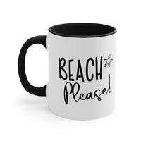 Thumbnail for BEACH Please! Ceramic Beach Coffee Mug, 5 Colors Mugs New England Trading Co Black  