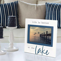 Thumbnail for Life is Better at the Lake Wood Picture Frame, 4” x 6” Picture Frames New England Trading Co   